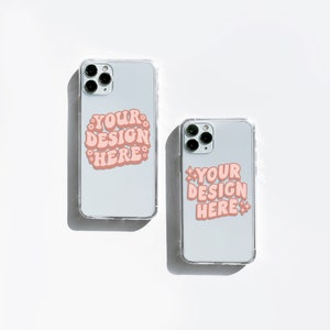 Clear Phone Case Mockup in PSD Photoshop File Format with Smart Object Layer, Clear iPhone Case Mock Up Stock Photo, Cute Phone Case Mockup