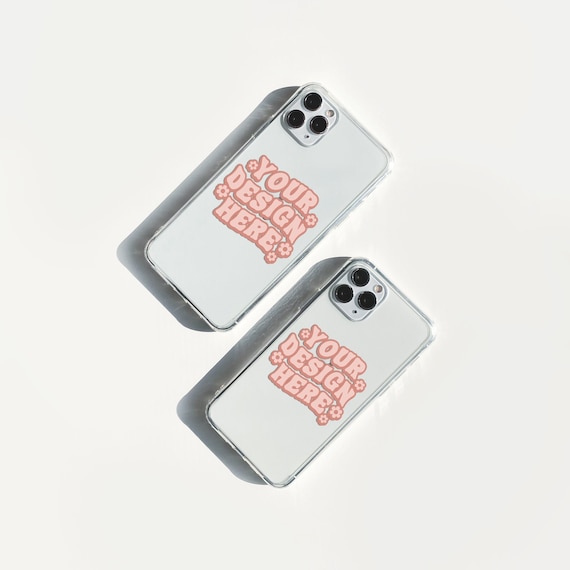 Clear Phone Case Mockup Template. Easy to Edit with Free Editing Website or Photoshop. iPhone Cover Mock Up Stock Photo. Phone Case Mockups.