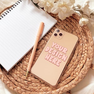 Clear Phone Case Mockup in PSD Photoshop File Format with Smart Object Layer, Clear iPhone Case Mock Up Stock Photo, Cute Phone Case Mockup