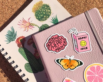 Decal Mockup, Cute Sticker Mockups, Notebook Sticker Mockup, Editable PSD PNG JPEG Instant Digital Download