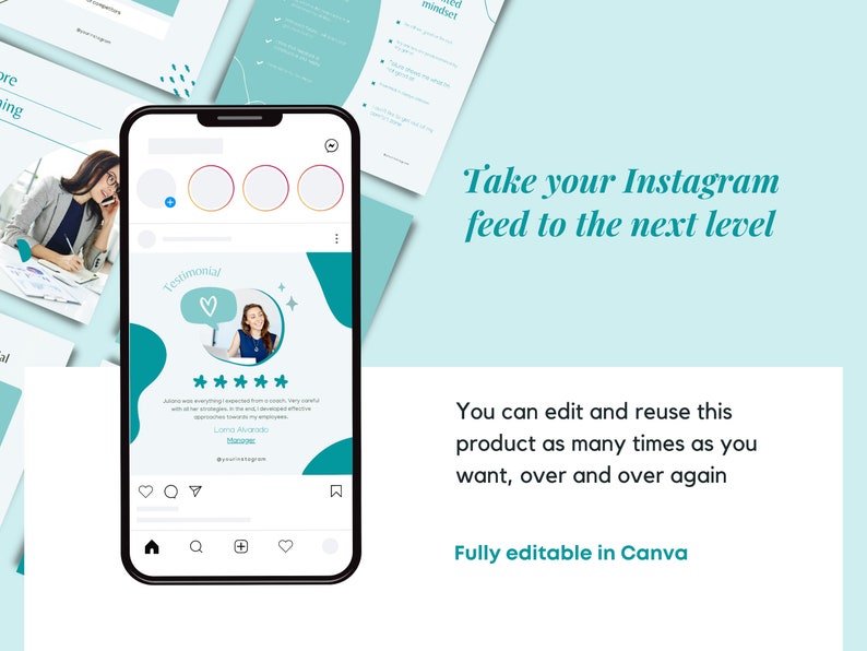 30 Coaching Instagram Post Templates for Canva | Blogger Template| Life ...