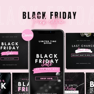 30 Black Friday Instagram Templates | Black Friday Posts & Stories | Canva Editable