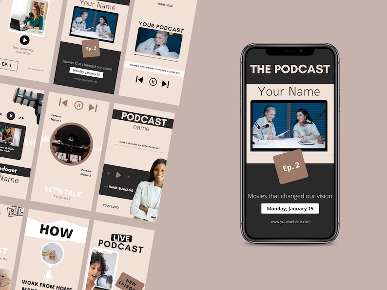 Instagram Reel Templates | Podcast Reel Covers | Reel Cover Template Editable in Canva | Reel Template Cover image 2