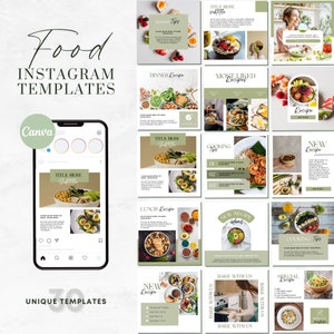 Food Instagram Template | Dietician Instagram Posts | Food Blogger Canva Template | Instagram Templates