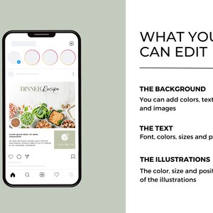 May include: A smartphone screen displaying a social media post with a photo of a variety of legumes, nuts, and greens. The post is titled "Dinner Recipe" and includes text about the recipe. The post also includes a logo for "Cook & Tip It".