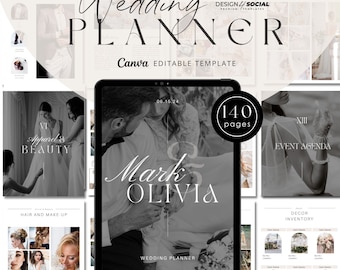 Wedding Planner Printable | Wedding Planning Book | Wedding Itinerary | Canva Template