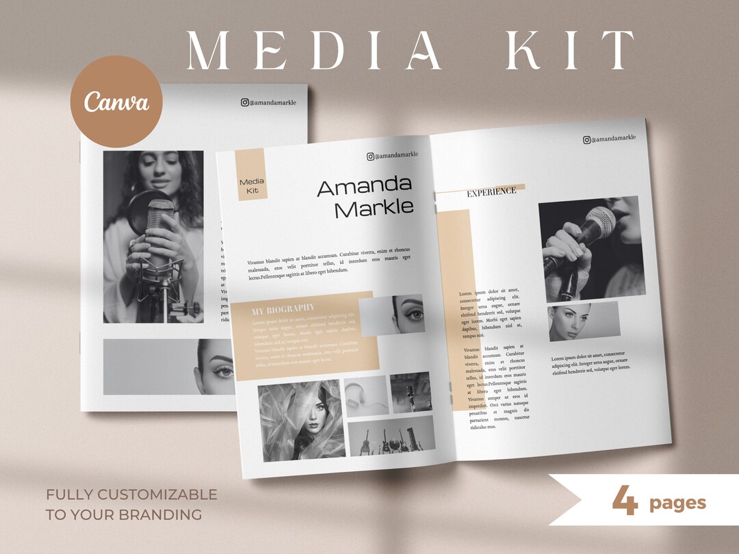 Media Form Singer 4 Page Media Kit Template Singer Press Kit Instagram Media Kit Singer ...