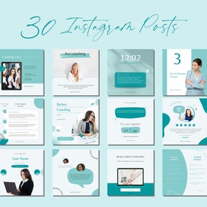30 Coaching Instagram Post Templates for Canva | Blogger Template| Life ...