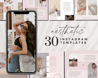 Social Media Template | Minimalist Instagram Posts | UGC Instagram Posts | Canva Template | Soft Pink Instagram Template