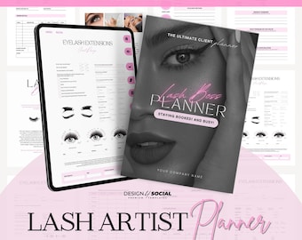 Lash Tech Planner Digital und Print verwenden | Bearbeitbare Canva Vorlage | Goodnotes Version