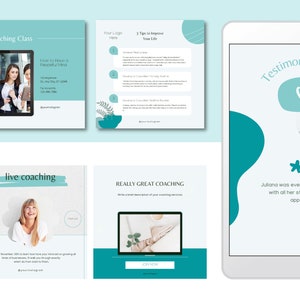 30 Coaching Instagram Post Templates for Canva | Blogger Template| Life ...