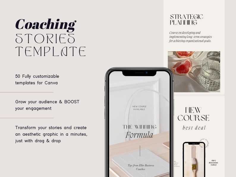 Coach Social Media Templates Instagram Story Templates for Business Canva Templates Minimalist Instagram Beige Templates image 8