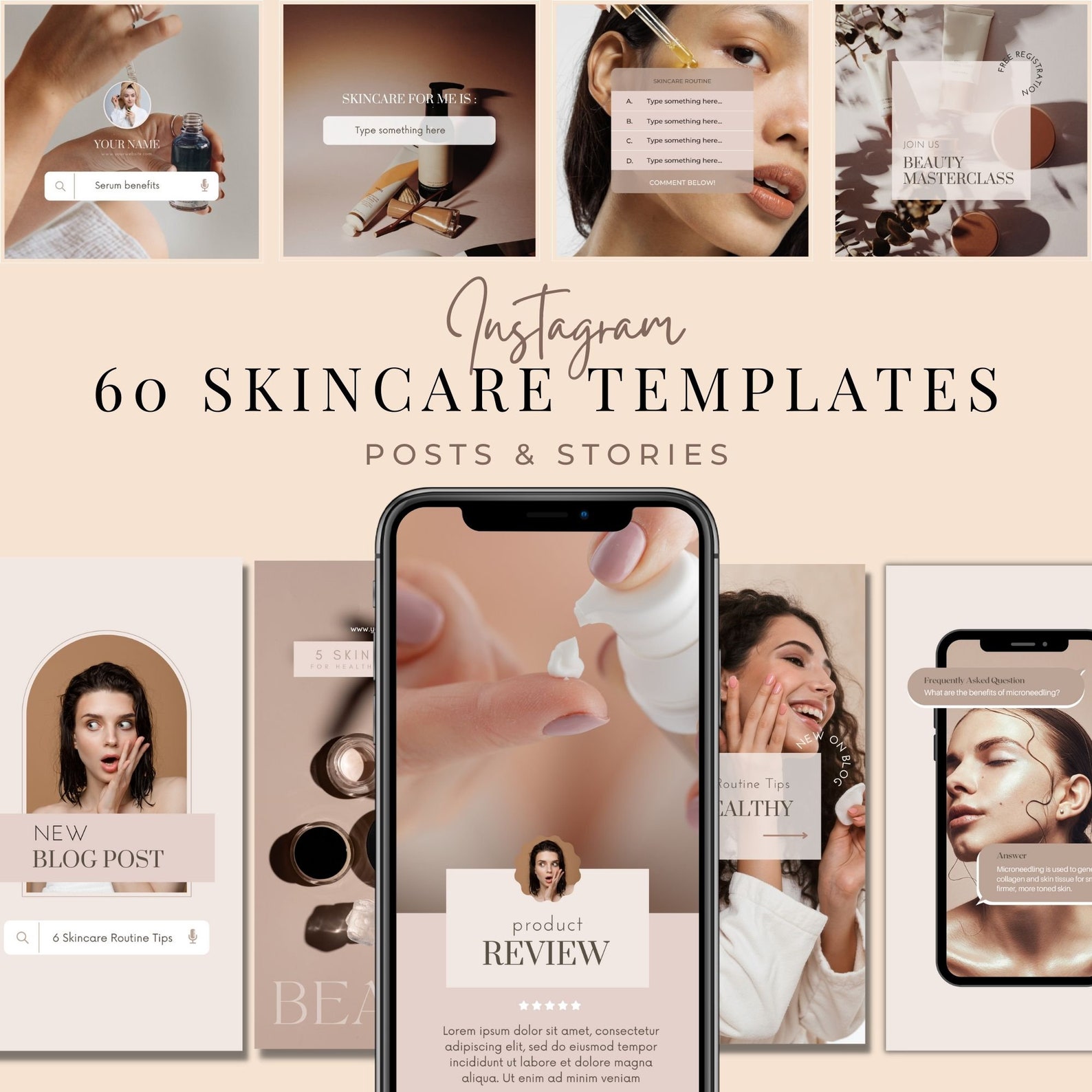 60 Skincare Instagram Templates | Skincare Social Media | Instagram ...
