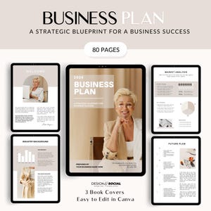 Business Plan Template | Small Business Planner | Start Up Workbook | Canva Template