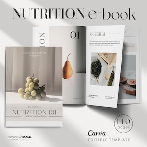 Nutrition Coach Ebook Template | Health Coach Forms | Lead Magnet | Food Diary | Nutrition Planner | Canva Template
