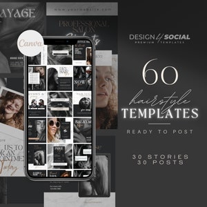 Hair Stylist Instagram Templates | Post and Stories Templates | Hair Salon Social Media | Hair Care Business Instagram Template