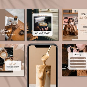 30 Coffee Instagram Post Templates | Coffee Shop Templates | Café Social Media