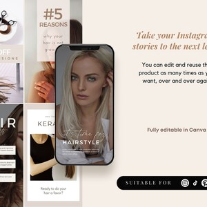 Hair Stylist Instagram Story Templates | Beauty Salon Social Media ...