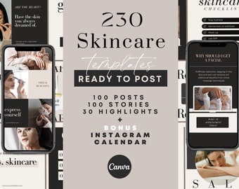 Instagram Templates for Skincare | Esthetician Instagram Templates | Esthetician Story Covers | Beauty Highlights | Canva Editable