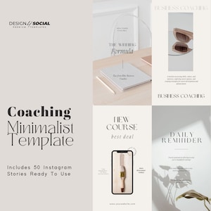 Coach Social Media Templates - Instagram Story Templates for Business - Canva Templates | Minimalist Instagram | Beige Templates