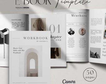 Ebook Template Canva | Coaching Guide Book Canva Template | Modern Workbook | Course Creator Template | Lead Magnet |