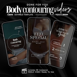 Vol 2 - Body Contouring Video Reels | Instagram Reels For Body Sculpting | Esthetician Social Media Videos | Canva Template