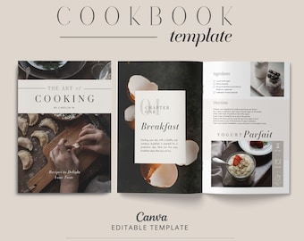 Recipe Book Template | Cookbook Template | Cook Book Template | Recipe Template | Canva Templates