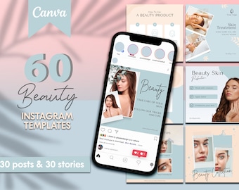 Beauty Instagram Template | Skincare Instagram Template | Beauty Instagram Feed | Beauty Canva Template