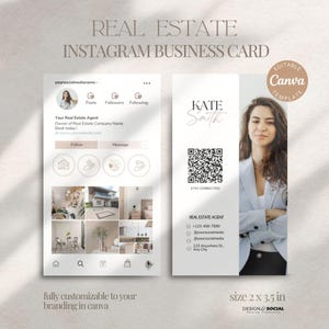 Instagram Visitenkarte für Immo | IG Visitenkarte | Canva Vorlage | Realtor QR Code Wohnung |