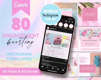Engagement Instagram Templates, Social Media Templates, Instagram Posts and Stories template