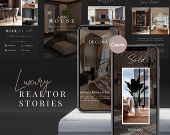 50 Real Estate Instagram Story Templates for Canva | Luxury Realtor Templates | Instagram Canva Template | Social Media Templates