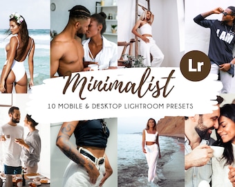 10 ajustes preestablecidos de Lightroom minimalistas para dispositivos móviles y de escritorio para blogueros, personas influyentes / ajustes preestablecidos de Boho de escritorio / filtro de Instagram