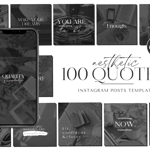 Sjabloon voor 100 Instagram-citaten | Instagram-postcitaten | Bewerkbare offertesjablonen| Instagram-sjablonen | Canva-bewerkbaar