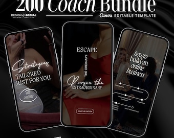 200 Faceless Reels | Instagram Video Reels | Coach Instagram Reels | Social Media Templates | Canva Template |