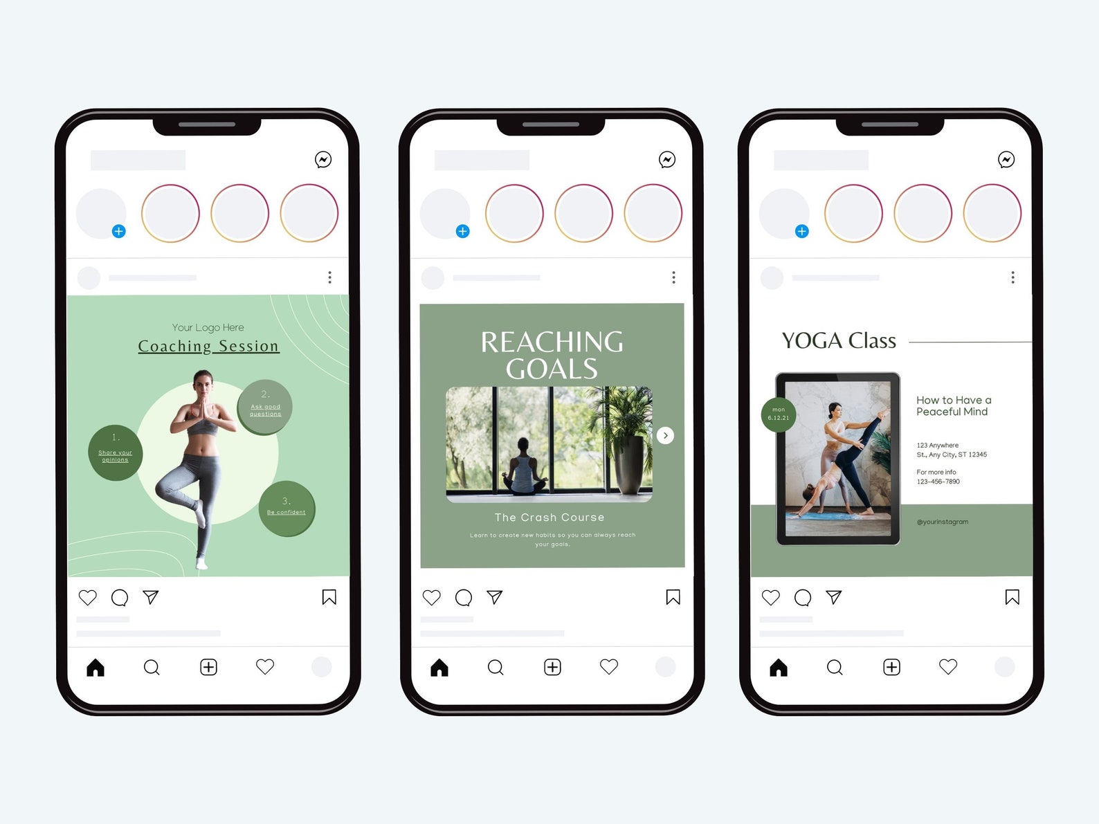 30 Yoga Instagram Templates for Canva | Social Media Templates ...