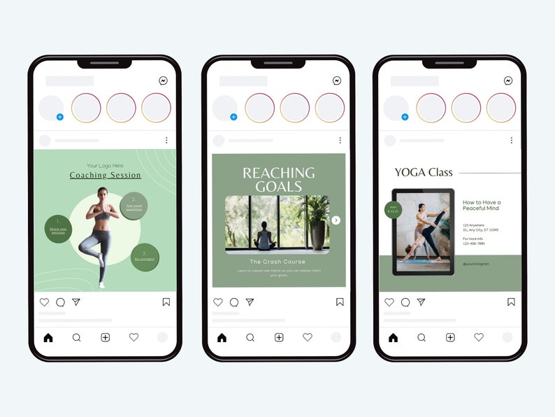 30 Yoga Instagram Templates for Canva | Social Media Templates ...