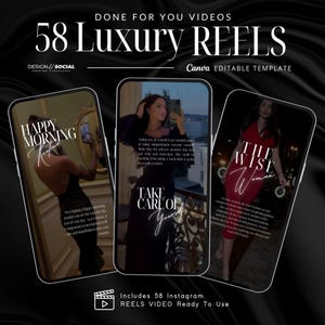 Faceless Reels | Boss Babe | Luxury Instagram Video Reels | Coach Instagram Reels | Social Media Templates | Canva Template