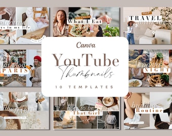YouTube Channel Branding Kit | Youtube Thumbnails | Editable Canva Templates