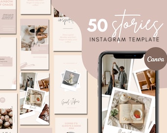 50 Instagram Story Template Canva. Engagement Booster Canva Template. IG Story Templates