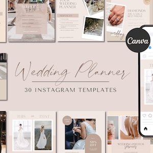 30 modelli Instagram per wedding planner/modelli Canva per post Instagram per matrimonio