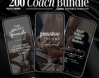 200 Faceless Reels | Instagram Video Reels | Coach Instagram Reels | Social Media Templates | Canva Template |