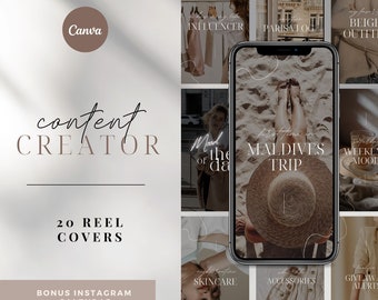 UGC Instagram Reel Vorlagen | Inhalt Schöpfer Reel Covers | Reel Cover Vorlage Bearbeitbar in Canva | Reel Template Cover