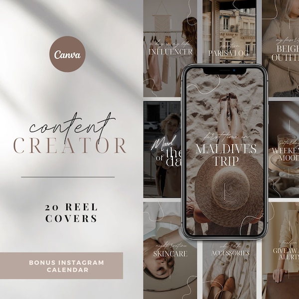 UGC Instagram Reel Templates | Content Creator Reel Covers | Reel Cover Template Editable in Canva | Reel Template Cover