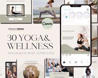 Yoga Instagram Template | Wellness Social Media Posts | Yoga Instagram | Instagram Post Templates