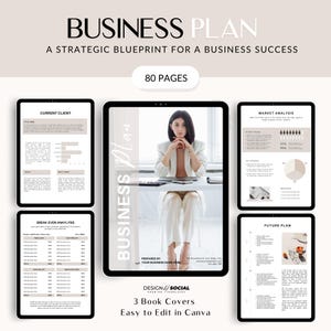 Business Plan Template | Small Business Planner | Start Up Workbook | Canva Template