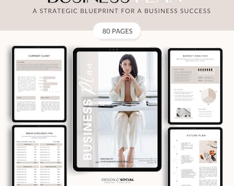 Business Plan Template | Small Business Planner | Start Up Workbook | Canva Template