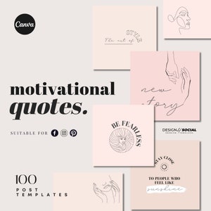 100 Motivational Instagram Template | Instagram Post Quotes | Social Media | Influencer Quotes | Canva Template