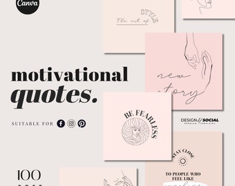 100 Motivational Instagram Template | Instagram Post Quotes | Social Media | Influencer Quotes | Canva Template