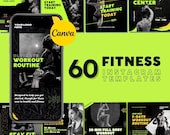 Fitness Templates Pack | 30 Fitness Posts Templates | 30 Fitness Story Template | Canva Instagram Template | Personal Trainer Templates