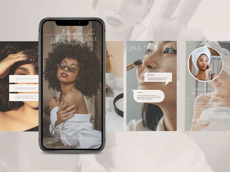 Instagram post- en verhaalsjablonen voor schoonheidsspecialiste | Sociale media huidverzorging | Instagram-canva huidverzorging | Spa Instagram afbeelding 4